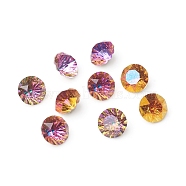 Glass Rhinestone Cabochons, Pointed Back & Back Plated, Faceted, Diamond Shape, Mixed Color, 8x5.5mm(RGLA-G016-C01)