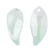 Plastic Pendants, Leaf, Medium Aquamarine, 21x8.5x2.5~3.5mm, Hole: 1.2mm(KY-N015-120)