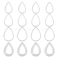 60Pcs 3 Sizes 304 Stainless Steel Linking Ring, Teardrop, Stainless Steel Color, 25.5~32x17~22x1mm, Inner Diameter: 23~29.5x15~20mm, 20pcs/size(STAS-SC0007-44)
