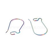 Ion Plating(IP) Rainbow Color 316 Surgical Stainless Steel Hook Earrings, Rainbow Color, 25x17mm, Pin: 0.7mm(STAS-E009-5M)