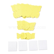 3D Plastic Wall Stickers, with Adhesive Tape, for Home Living Room Bedroom Wall Decorations, Butterfly, Yellow, 23~55x30~70x0.2mm, 48pcs/set(DIY-F077-04H)