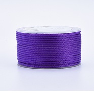 Polyester Braided Cords, for Jewelry Making Beading Crafting, Mauve, 2mm, about 21.87 yards(20m)/roll(OCOR-I006-A01-28)