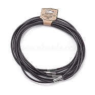 Cowhide Leather Cord Necklace Making, with 304 Stainless Steel Clasps, Stainless Steel Color, Coconut Brown, 15.7 inch(40cm)(MAK-G003-06A)