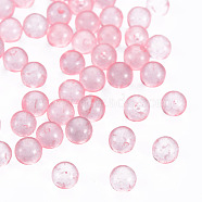 Transparent Acrylic Beads, No Hole, Round, Pink, 3.5mm, about 17000pcs/500g(MACR-S373-62B-04)