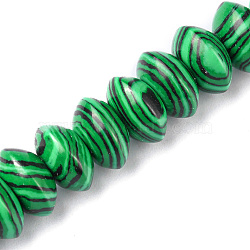 Synthetic Malachite Beads Strands, Saucer Beads, Rondelle, 12x5.5~6.5mm, Hole: 1.2mm, about 33pcs/strand, 7.80~8.82 inch(19.8~22.4cm)(G-F743-05M)