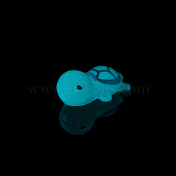 Luminous Translucent Resin Sea Animal Cabochons, Little Turtle, Light Sky Blue, 23x13x8.5mm(RESI-D055-01F)