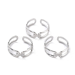 304 Stainless Steel Finger Rings, Cuff Rings, Long-Lasting Plated, Stainless Steel Color, US Size 8 1/2(18.5mm), 7mm(RJEW-L102-08P)