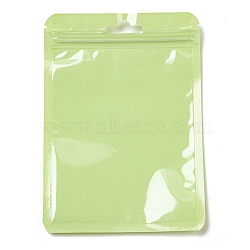 Rectangle Plastic Yin-Yang Zip Lock Bags, Resealable Packaging Bags, Self Seal Bag, Light Green, 15x10.5x0.02cm, Unilateral Thickness: 2.5 Mil(0.065mm)(ABAG-A007-02G-04)