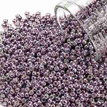 TOHO Round Seed Beads, Japanese Seed Beads, (554) Galvanized Lavender, 11/0, 2.2mm, Hole: 0.8mm, about 5555pcs/50g