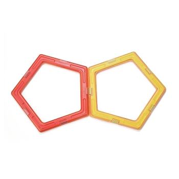 DIY Plastic Magnetic Building Blocks, 3D Building Blocks Construction Playboards, for Kids Building Toys Gift Accessories, Pentagon, Random Single Color or Random Mixed Color, 95x100x6mm