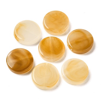 Transparent Acrylic Beads, Flat Round, Goldenrod, 15x15x3.5mm, Hole: 1.5mm, about 5483pcs/500g