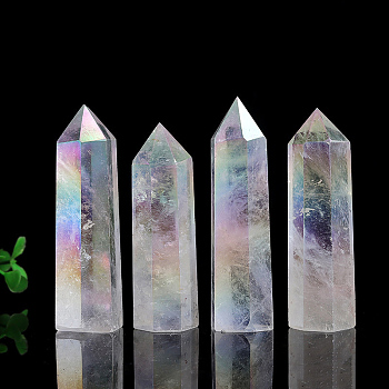 Natural Quartz Crystal Home Decorations, Display Decoration, Healing Stone Wands, for Reiki Chakra Meditation Therapy Decors, Hexagon Prism, 50~60mm