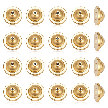 24Pcs Brass Ear Nuts, Hat, Golden, 8x4mm, Hole: 0.7mm