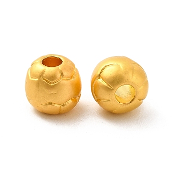 Rack Plating Alloy Beads, Lead Free & Cadmium Free & Nickel Free, Round, Matte Gold Color, 7mm, Hole: 2.5mm