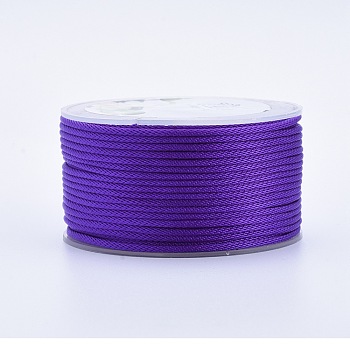 Polyester Braided Cords, for Jewelry Making Beading Crafting, Mauve, 2mm, about 21.87 yards(20m)/roll