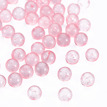 Transparent Acrylic Beads, No Hole, Round, Pink, 3.5mm, about 17000pcs/500g