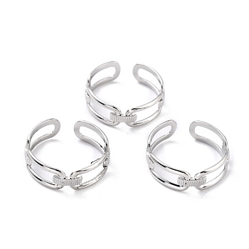 304 Stainless Steel Finger Rings, Cuff Rings, Long-Lasting Plated, Stainless Steel Color, US Size 8 1/2(18.5mm), 7mm