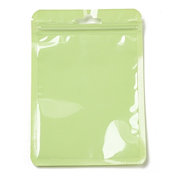 Rectangle Plastic Yin-Yang Zip Lock Bags, Resealable Packaging Bags, Self Seal Bag, Light Green, 15x10.5x0.02cm, Unilateral Thickness: 2.5 Mil(0.065mm)