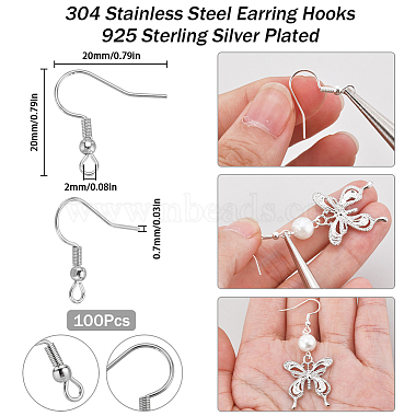 100Pcs 304 Stainless Steel Earring Hooks(STAS-SC0006-40)-2