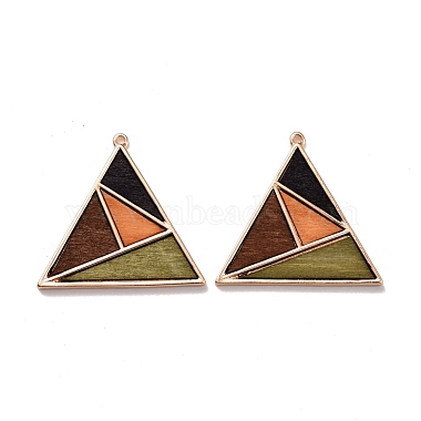 Light Gold Colorful Triangle Alloy Pendants