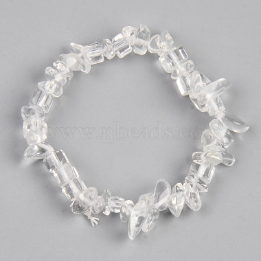 Natural Quartz Crystal & Glass Beaded Stretch Bracelets(BJEW-S143-57)-2