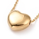 304 Stainless Steel Heart Pendant Necklace for Women(NJEW-G018-02G)-1
