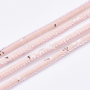 Round Cloth Cords, Light Salmon, 3mm, about 10.93 yards(10m)/roll(OCOR-T013-01C)