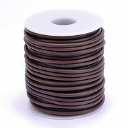 Hollow Pipe PVC Tubular Synthetic Rubber Cord, Wrapped Around White Plastic Spool, Saddle Brown, 3mm, Hole: 1.5mm, about 27.34 yards(25m)/roll(RCOR-R007-3mm-15)