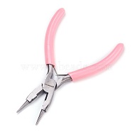 45# Carbon Steel Jewelry Pliers, Round Nose Pliers, Wire Cutter, Polishing, Pink, 12.2x8x0.9cm(PT-L007-07)