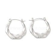 304 Stainless Steel Hoop Earrings for Women, Twist, Stainless Steel Color, 23x6mm(EJEW-G364-02P)