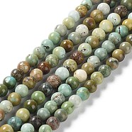 Natural HuBei Turquoise Beads Strands, Round, 3.5~4mm, Hole: 0.5mm, about 118pcs/strand, 15.75''(40cm)(G-M411-A01-01)