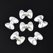 ABS Plastic Imitation Pearl Beads, Bowknot, Creamy White, 14.5x19.5x5mm, Hole: 1.6mm(OACR-Q182-09)