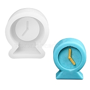 Clock Food Grade Silicone Candle Molds, For Candle Making, White, 9.7x8.6cm(PW-WG25703-01)