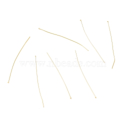 Brass Flat Head Pins, Long-Lasting Plated, Real 18K Gold Plated, 51x0.5mm, 24 Gauge, Head: 1.5mm(KK-F824-114E-G)