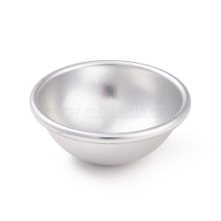 Aluminum Half Sphere Molds, Handmade Bath Bomb Molds, Snow Mei Niang Pudding Special Cake Mould, Platinum, 89x36.5mm, Inner Diameter: 76.5mm(AJEW-E048-01P-03)