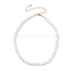 Vintage Natural Pearl Beaded Necklace for Women, White, 19.29 inch(49cm)(NJEW-JN03787-02)