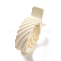 Plastic Claw Hair Clips, Matte Style, Fish Shaped with Stripe Pattern, Beige, 52x38x14.5mm(PHAR-F010-02A)