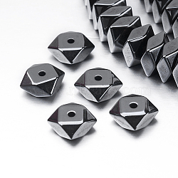 Non-magnetic Synthetic Hematite Beads Strands, Faceted, Square, 8x8x4mm, Hole: 1mm, about 97pcs/strand, 15.1 inch(38.5cm)(G-P341-40-4x8mm)