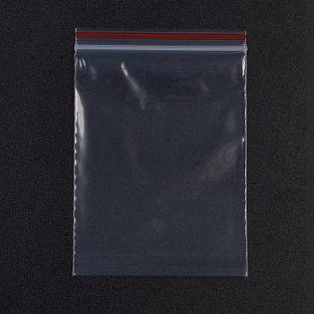 Plastic Zip Lock Bags, Resealable Packaging Bags, Top Seal, Self Seal Bag, Rectangle, Red, 9x6cm, Unilateral Thickness: 1.3 Mil(0.035mm)