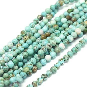 Natural Howlite Beads Strands, Dyed & Heated, Round, 6mm, Hole: 0.8mm, about 63pcs/strand, 14.76 inch(37.5cm)