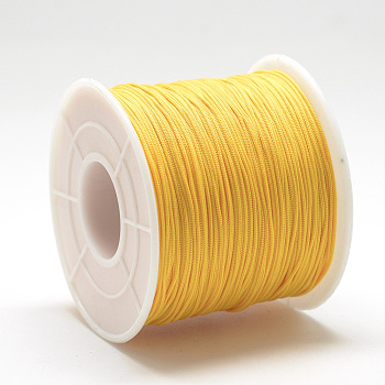 Polyester Cords, Gold, 0.5~0.6mm, about 131.23~142.16 yards(120~130m)/roll