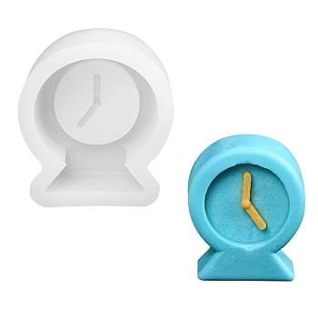 Clock Food Grade Silicone Candle Molds, For Candle Making, White, 9.7x8.6cm