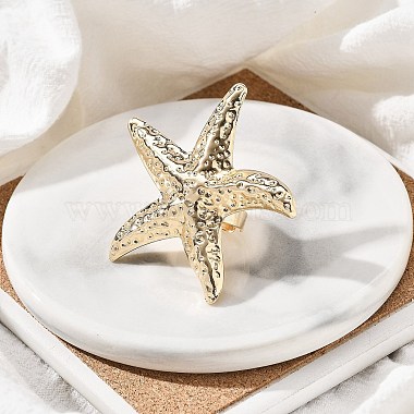 Starfish Alloy Adjustable Rings for Women(RJEW-B108-02KCG)-2