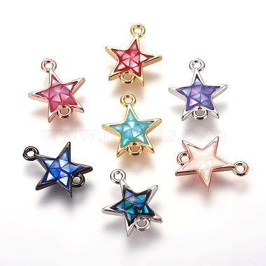 Mixed Color Mixed Color Star Brass+Enamel Links