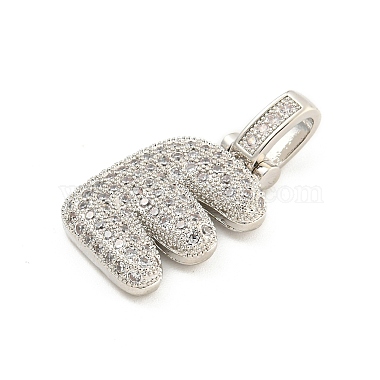 Brass Micro Pave Clear Cubic Zirconia Pendants(KK-B099-01P-E)-2