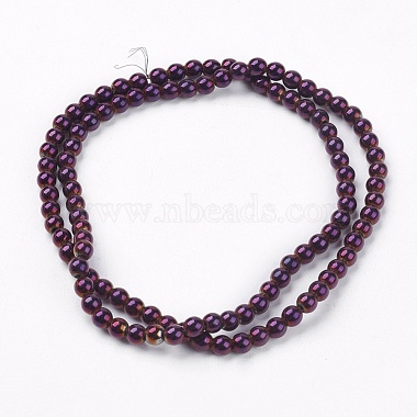 Non-magnetic Synthetic Hematite Beads Strands(G-S096-4mm-M)-2