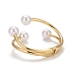 Alloy Wire Wrap with Plastic Pearl Cuff Bangle(BJEW-K223-08KCG)-4