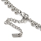304 Stainless Steel Round Ball Charms Link Chain Necklaces(NJEW-G119-01P)-3