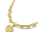 Red Acrylic Heart & Crystal Rhinestone Pendant Necklace with Herringbone Chains(NJEW-F298-10G)-3