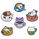 hobbiesay 6piezas 6 pin esmaltado estilo gato con taza(JEWB-HY0001-25)-1